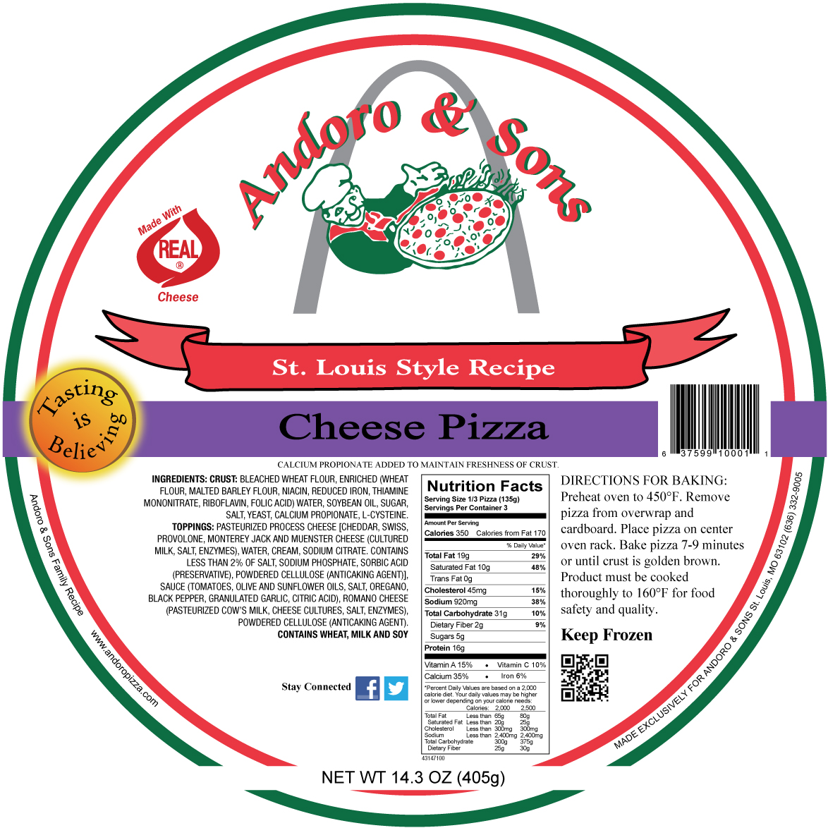 Andoro & Sons St. Louis Style Cheese Pizza