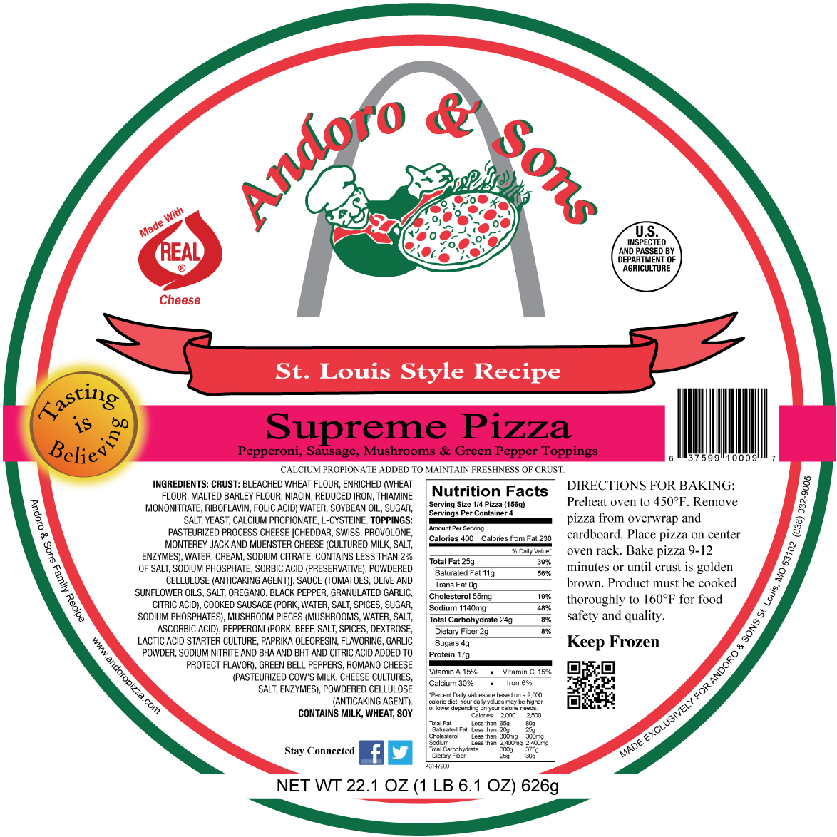 Andoro & Sons Supreme Pizza